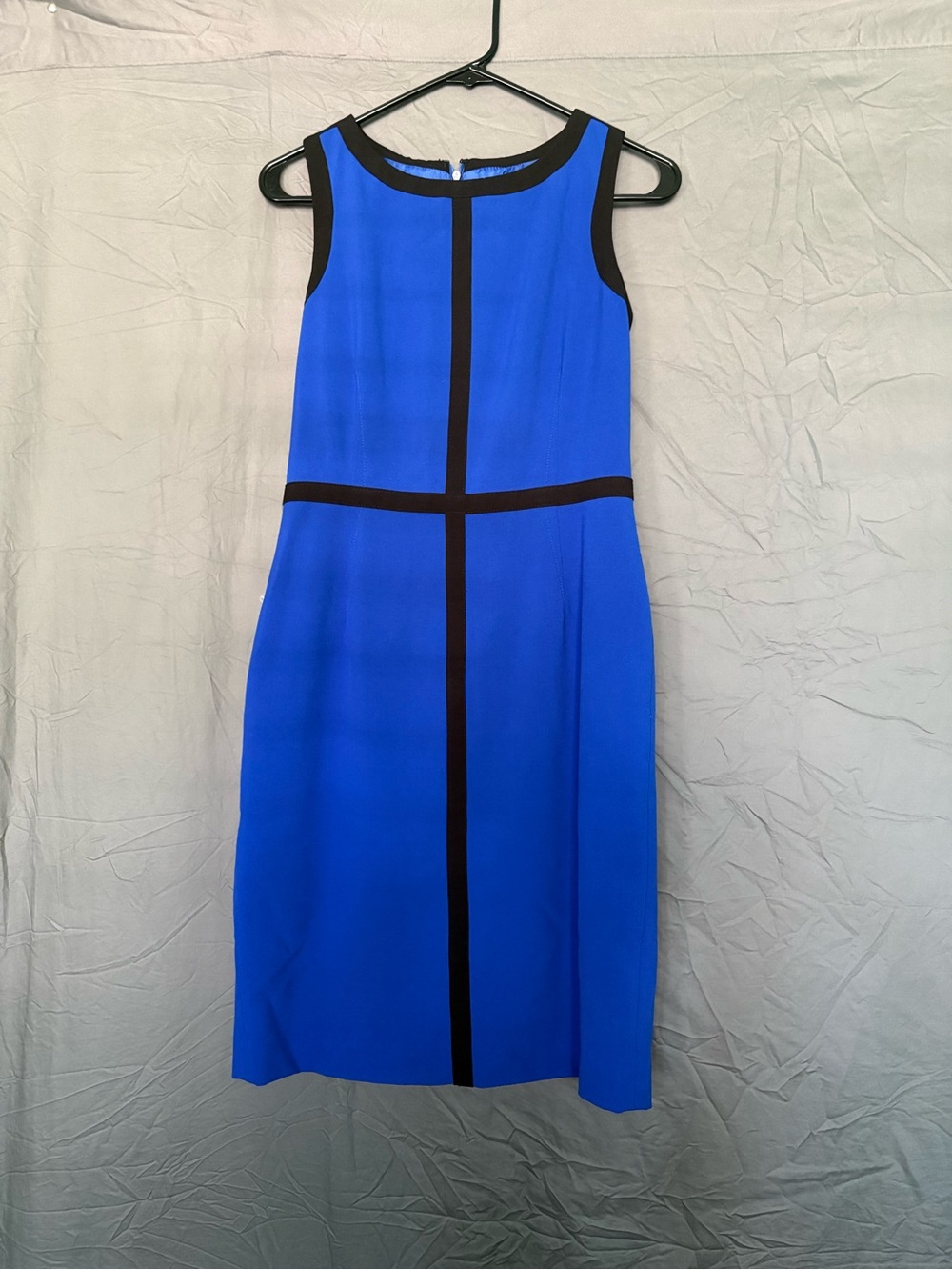 Calvin Klein Cobalt Blue Midi Dress with Black Trim